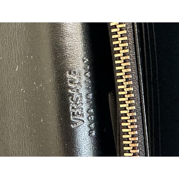 Versace Greek Key Leather Black Wallet on Chain Mini Shoulder Bag 1007220 NWT - Picture 15 of 16